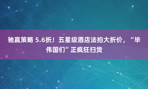 驰赢策略 5.6折！五星级酒店法拍大折价，“毕伟国们”正疯狂扫货